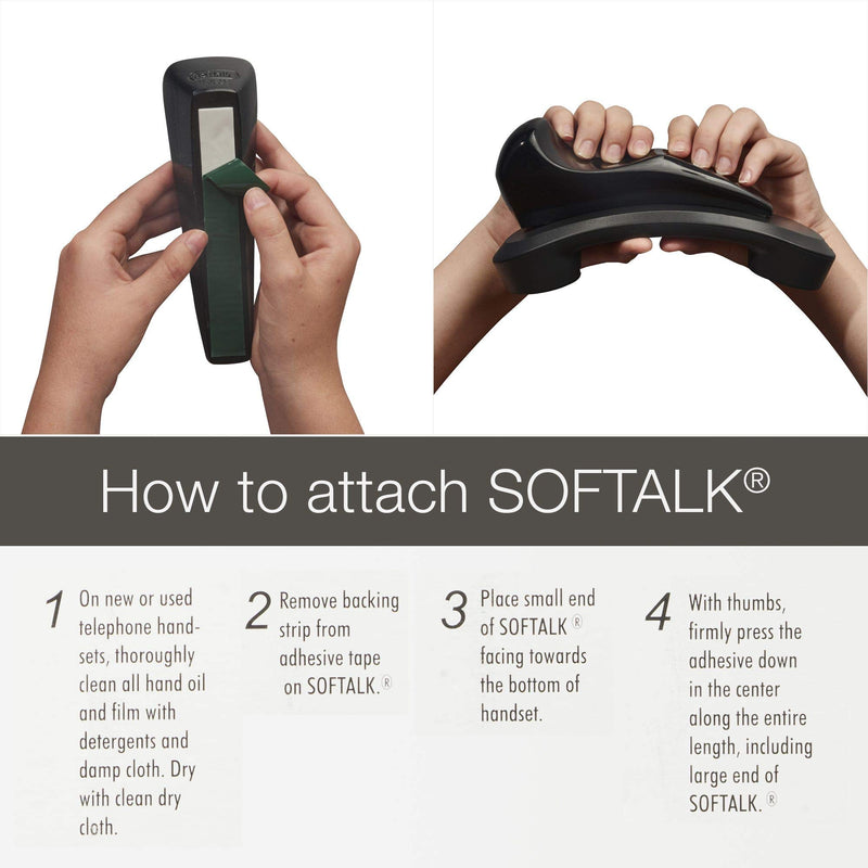 Softalk II Antibacterial Black Phone Shoulder Rest | Landline Telephone Accessory (00801M)