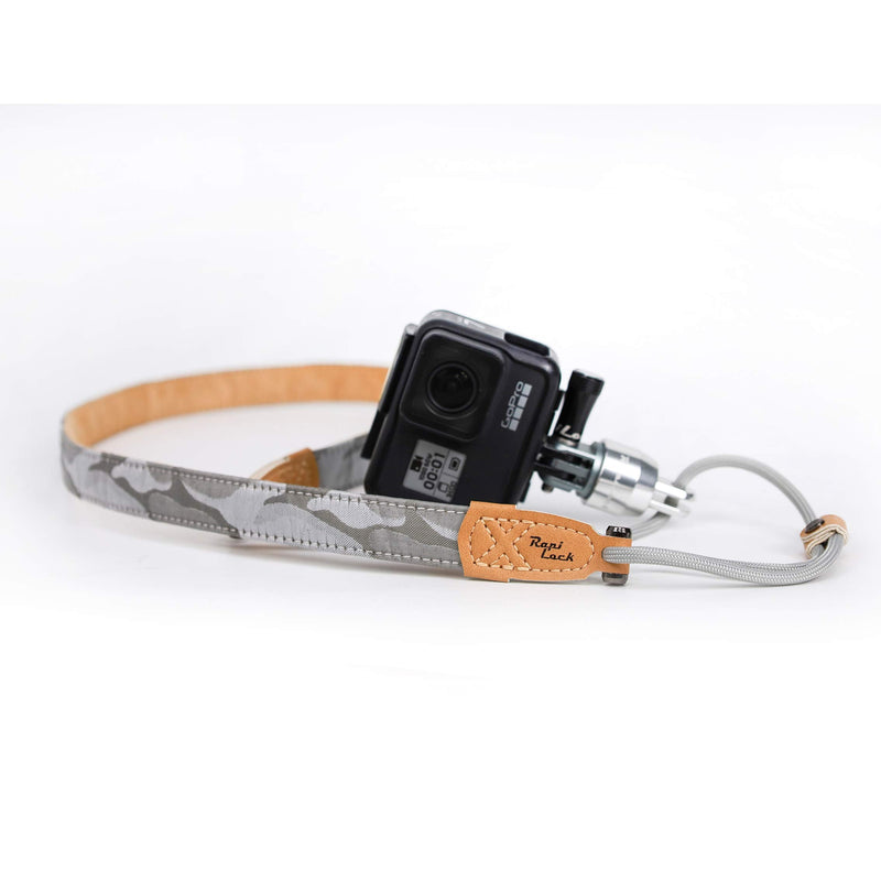 RapiLock Leash Quick Release Neck Strap (Silver) for GoPro Hero 9 8 7 6 5 4 3+ 3 2 1 Mounting Way Devices Such as Sony/Gamin/SJ4000/DJI/osmo Pocket. Includes 1 Adapter, 1 Buckle (Black), and 1 Strap. Silver