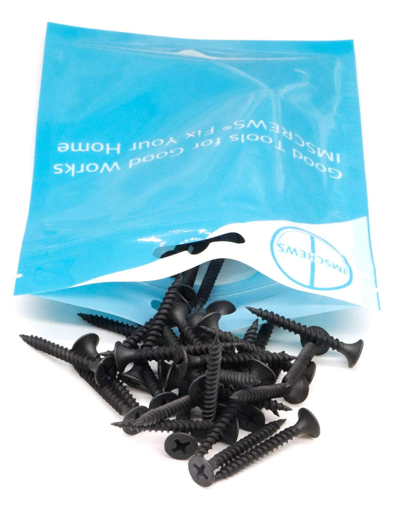 [AUSTRALIA] - IMScrews 50pcs #7x1-3/8" Flat Head Phillips Drywall Screws Fine Thread Sharp Point Wood Screw, Carbon Steel 1022A, Black Phosphate 50 Pcs #7x1-3/8" 