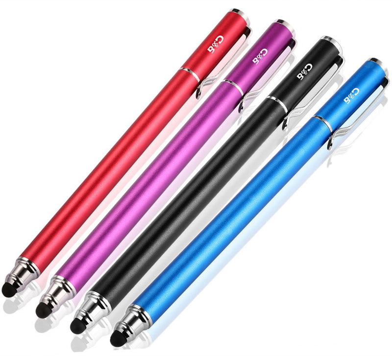 Bargains Depot 2 in 1 Capacitive Stylus(4 pcs) (1Black/Blue/Purple/Red) 1Black/Blue/Purple/Red