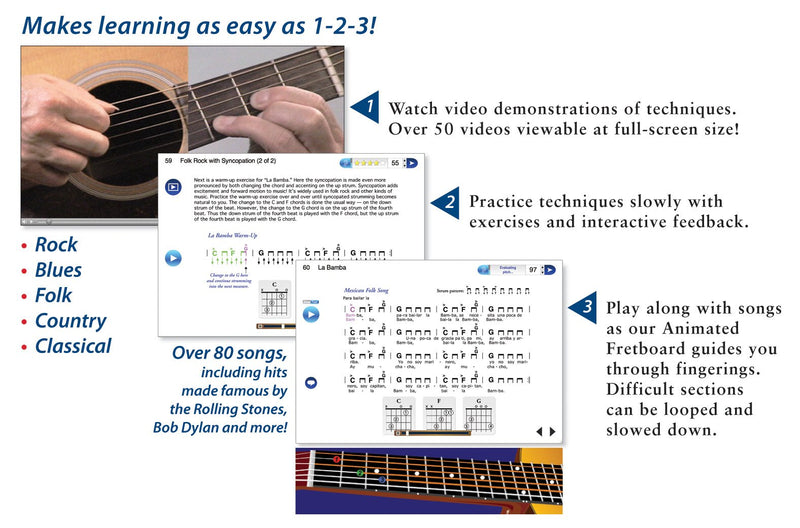 eMedia Guitar Method v6 - Special Edition with 170+ Additional Lessons - Learn At Home