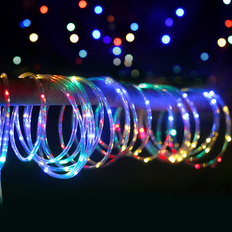 ANJAYLIA LED Rope Lights Outdoor, 66Ft 200 LED String Lights Waterproof, Multi-Color Fairy Lights for Bedroom 5.5mm Large Diameter Twinkle Lights for Wedding, Garden, Christmas, Halloween Decorations 4 Colors Changing