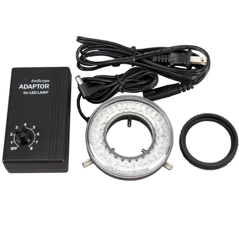 AmScope LED-64-ZK Microscope Ring Light with Adapter