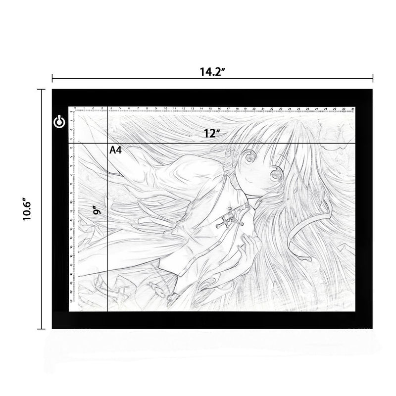 NXENTC A4 Tracing Light Pad, Ultra-Thin Tracing Light Box USB Power Artcraft Tracing Light Table for Artists, Drawing, Sketching, Animation black