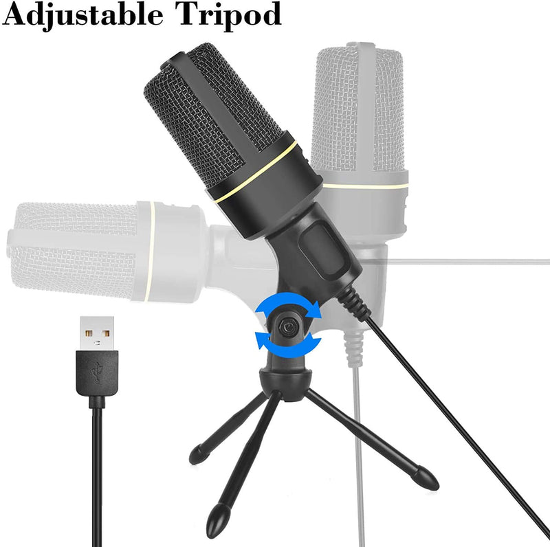 REMALL USB Microphone for Computer, Condenser Mic for PC Podcast,Studio Recording, Live Streaming, Karaoke Singing, with Stand