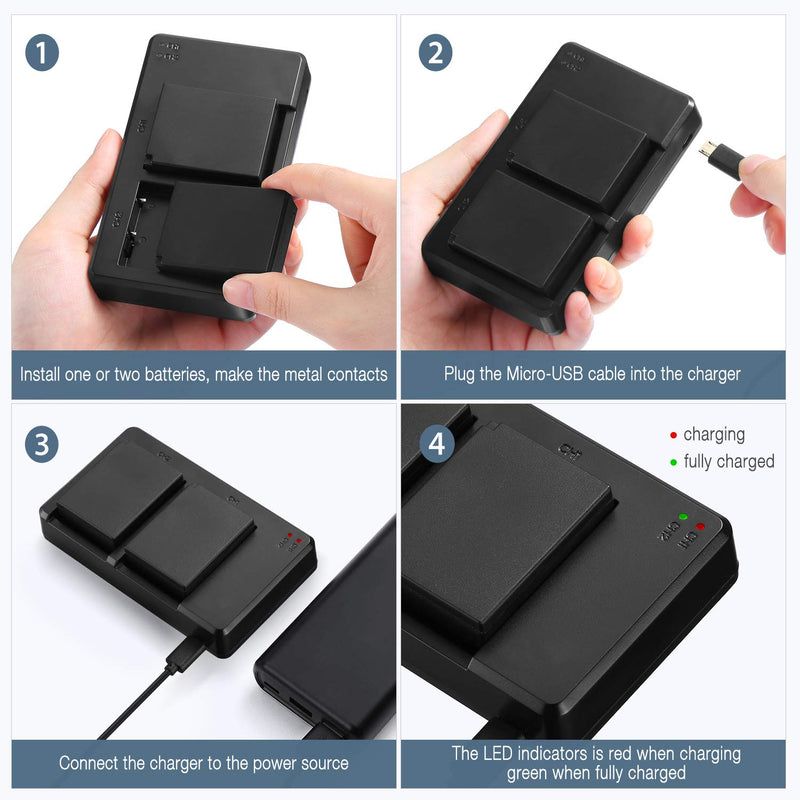 NP-W126 NP-W126s Battery and Rapid USB Charger Compatible with Fujifilm X-A1, X-A2, X-A3, X-A5, X-A10, X-E1, X-E2, X-E2S, X-E3, X-H1, X-M1, X-Pro2, X-T1, X-T2, X-T3, X-T10, X-T20, X-T30, X-T100, X100F