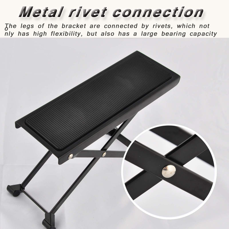 EASTROCK Guitar Foot Stool Height Adjustable Folding Foot Rest Made of Solid Iron,Guitar Foot Stand For Classical Guitar