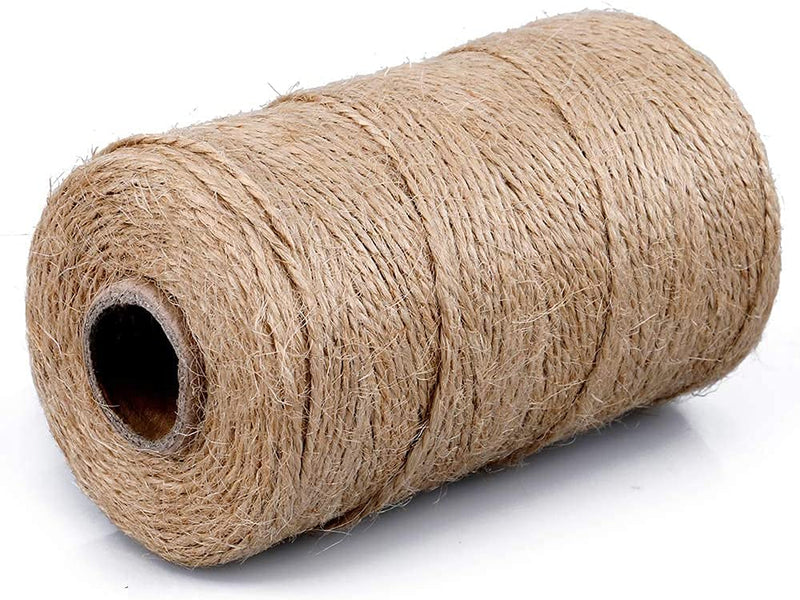 328 Ft Natural Jute Twine String Thin Ribbon Hemp Twine for Craft Plant Gift Wrapping Christmas Handmade Arts Decoration Packing String Home decor (328 Ft (100M)) 1pc * 328ft(100m)