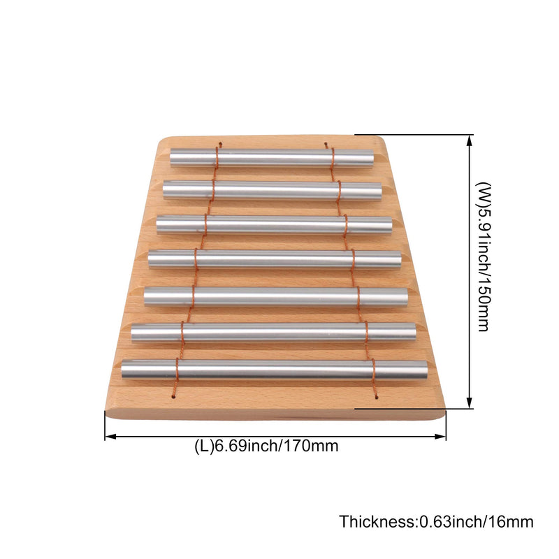 Yibuy 7 Tone Woodstock Chime Eastern Energies Meditation with Wooden Mallet and 2 Aluminum Tube Percussion Musical Instrument