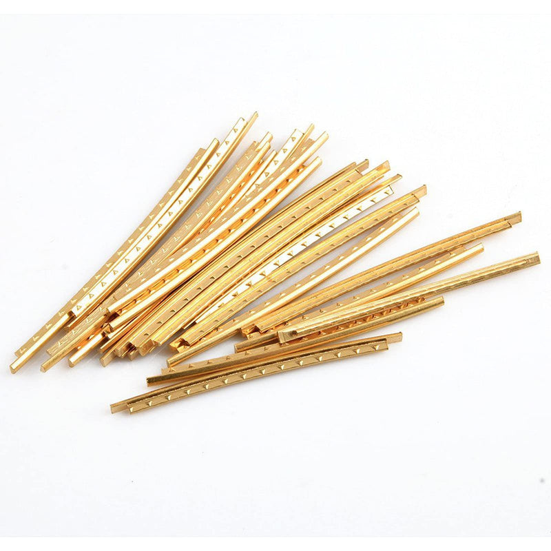 Lerodite 20pcs Guitar Frets, 2.0mm Copper Guitar Fret Wires for Acoustic Guitar (Golden) Golden