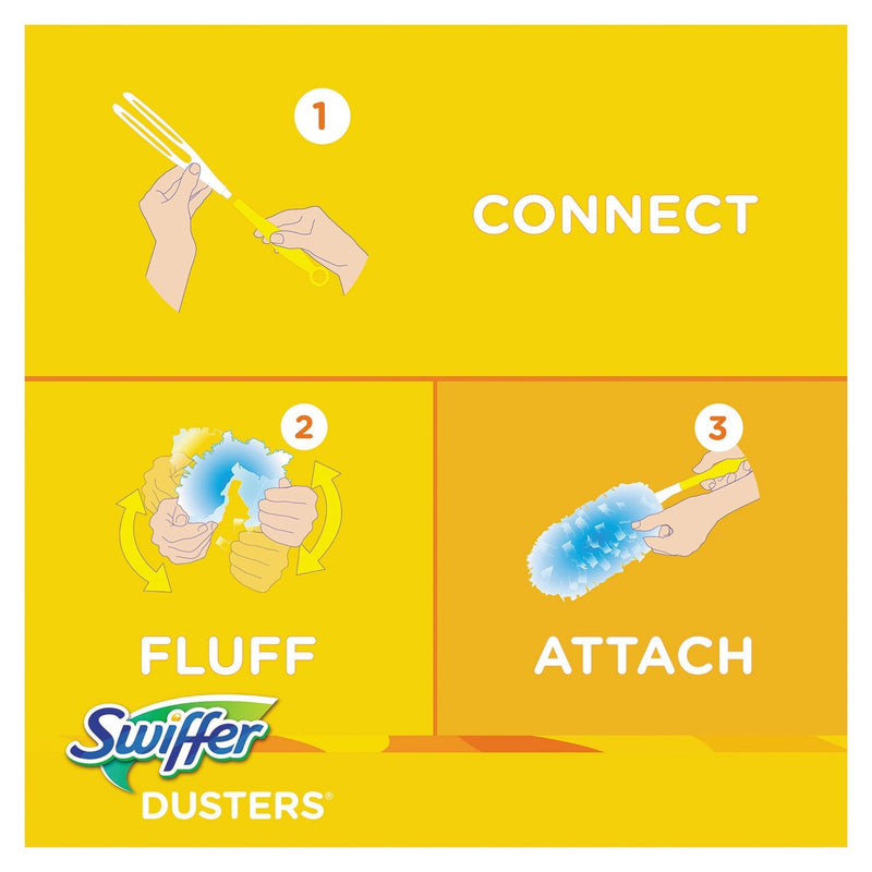 Swiffer 21620BX 360 Dusters Refill, Dust Lock Fiber, Yellow, 6/Box