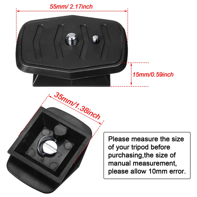 4 Pieces Tripod Quick Release Plate Tripod Adapter Mount Camera Tripod Adapter Plate Parts for Tripods and Cameras Tripod Mount QB-4W (35 x 35 mm/ 1.38 x 1.38 Inch)