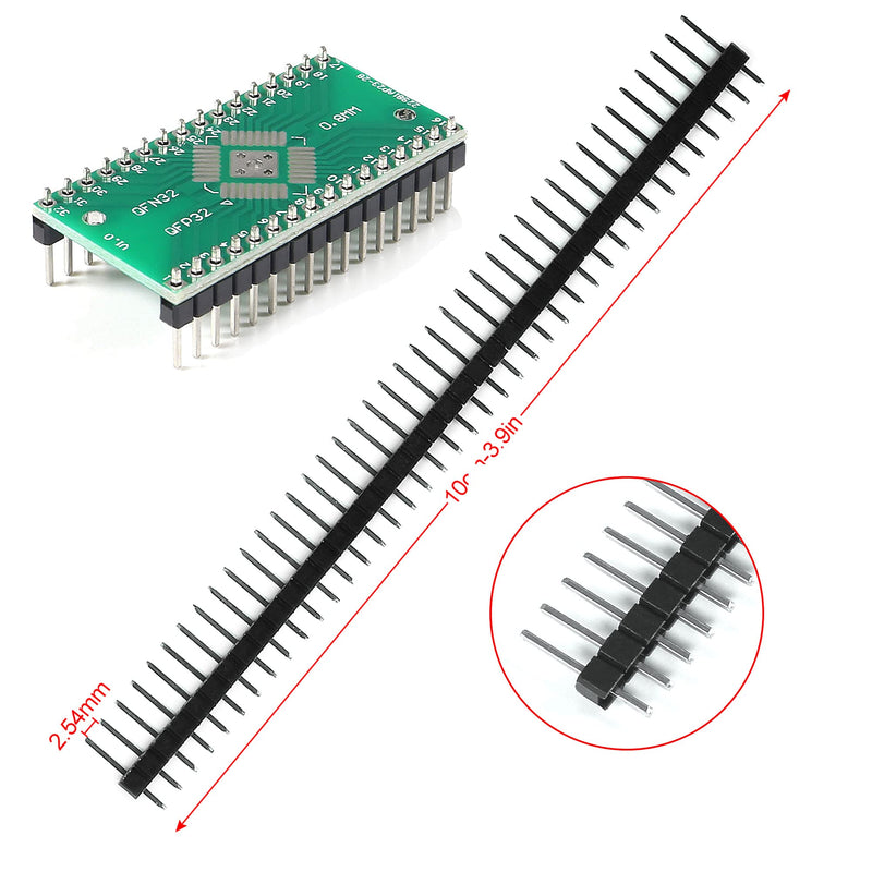 ALAMSCN 51PCS 12 Types SMD to DIP Adapter PCB Proto Board Plate Converter SOP SOT 0402/0603/0805 TQFP QFN + 40PCS 2.54mm Male 40 Pin Header