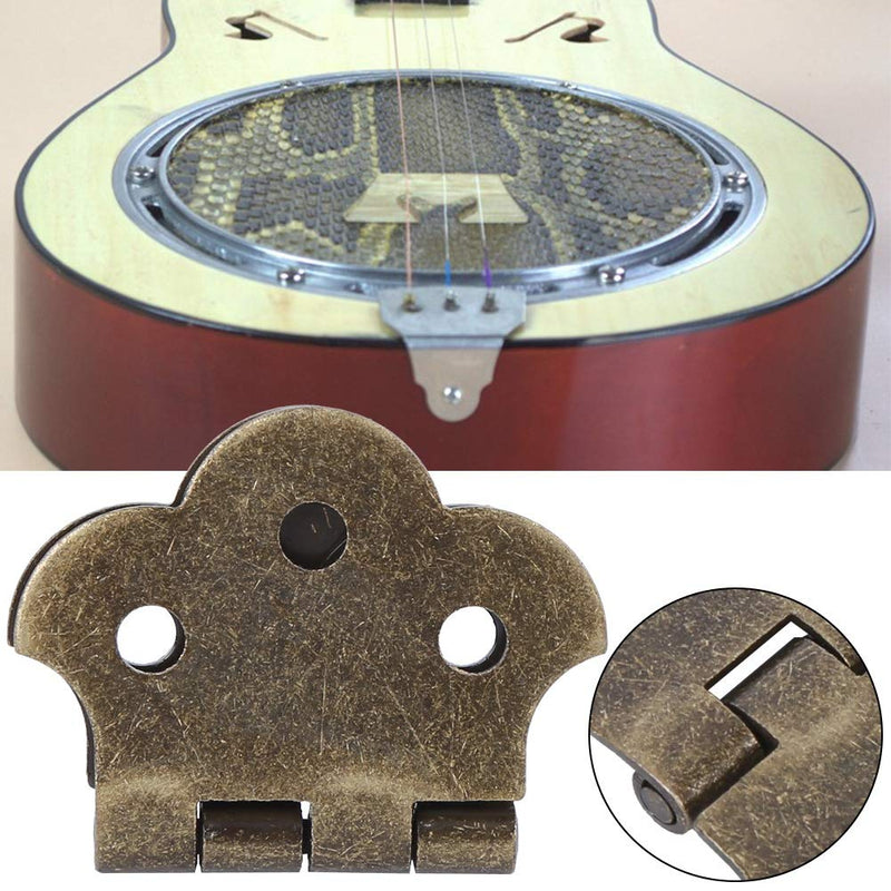 Bronze 3-String Guitar Hinge Tailpiece Hardtail Compatible with 3-String Cigar Box Guitars