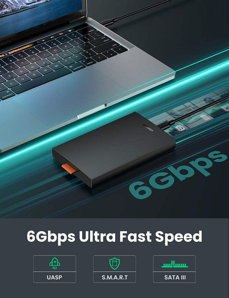 [AUSTRALIA] - UGREEN USB C Hard Drive Enclosure USB C 3.1 Gen 2 to SATA Adapter for 2.5" SATA SSD HDD 6Gbps High-Speed Support UASP SATA III Compatible with MacBook Pro Air WD Seagate Toshiba Samsung Hitachi 