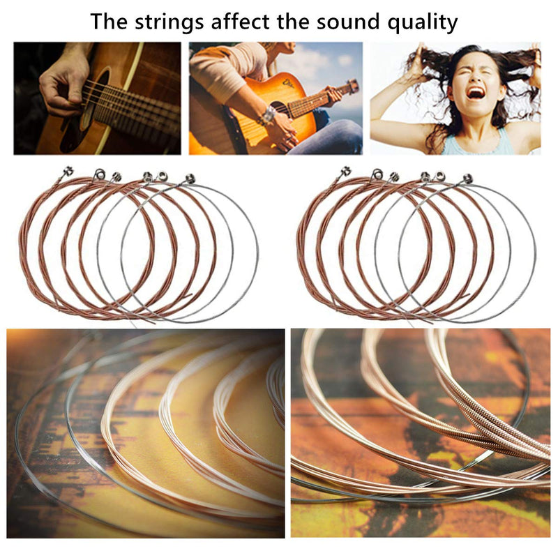 4 Sets of 6 Guitar Strings and 1 Guitar Coil Replacement Guitar Steel Strings Set for Beginners Performers