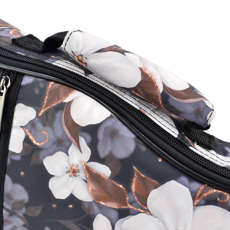 CLOUDMUSIC Ukulele Case Floral Series With Backpack Staps For Soprano Concert Ukulele Players(Sakura,Concert) Sakura