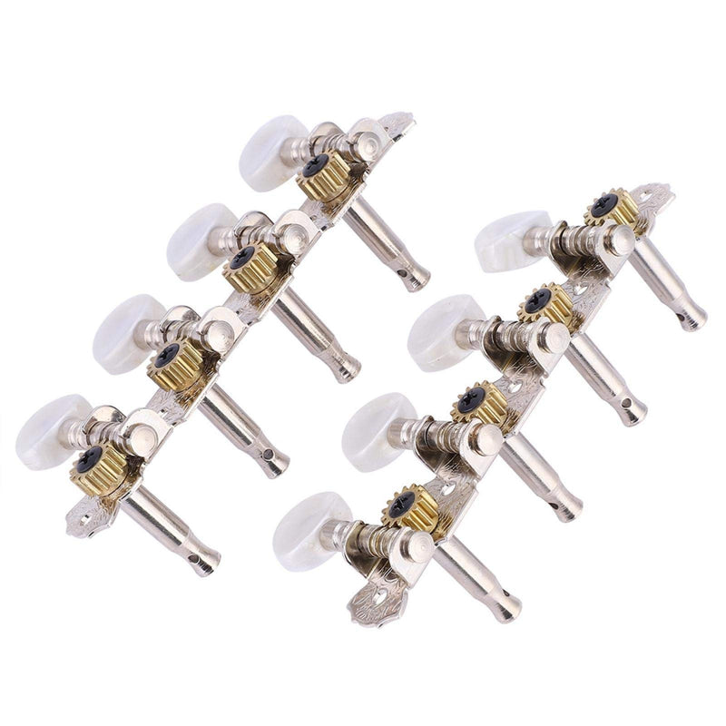 Mandolin Tuning Pegs, Steel Exquisite Workmanship Mandolin Machine Head, White And Silver Music Enthusiast Playing Music Practice for Mandolin