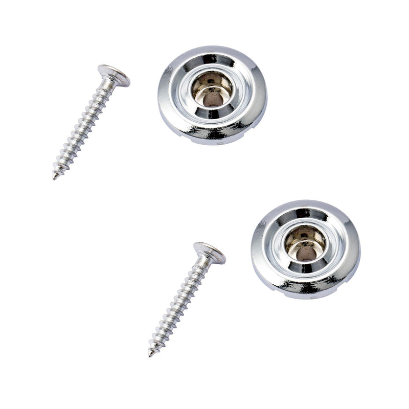 Musiclily Round Bass Guitar String Retainer String Tree Guides for Jazz Bass/Precision Bass, Chrome(Pack of 2)
