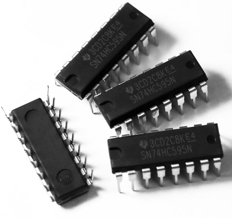 Texas Instruments SN74HC595N 8-Bit Shift Registers With 3-State Output Registers (Pack of 4)