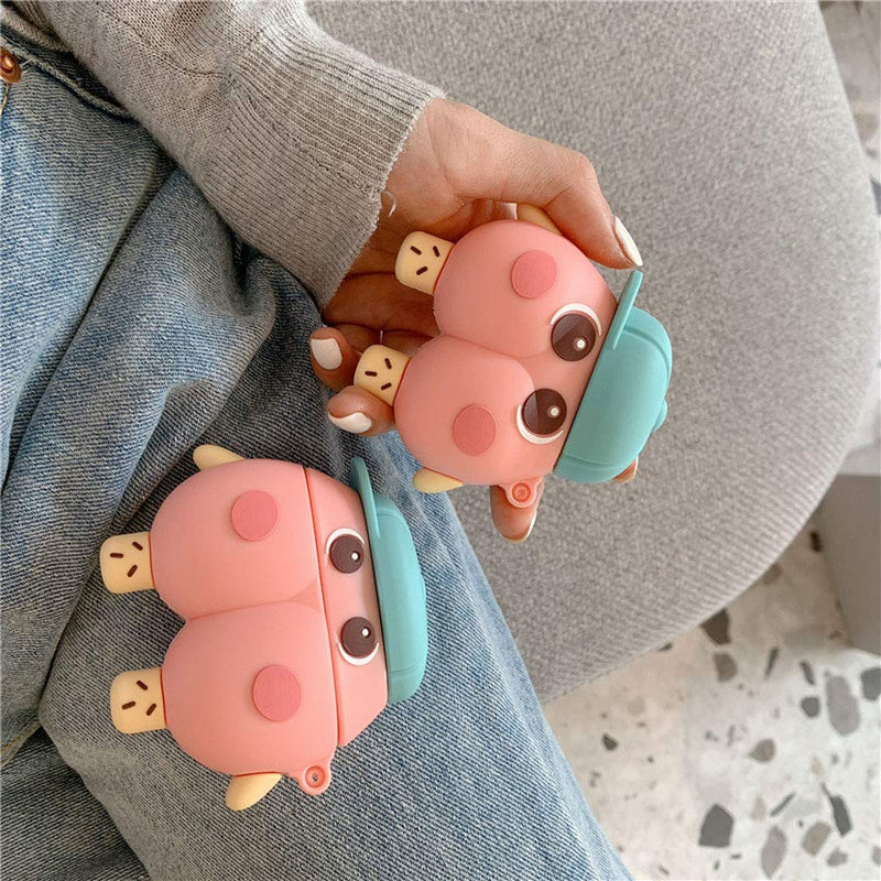 TOUBN Creative Airpods Charging Case Suitable For Airpods 1 & 2, Cute Hat Short Leg Monster Design Soft Silicone Full Protective Cover, Creative Attractive Wireless Headset Accessories Airpods 1, 2