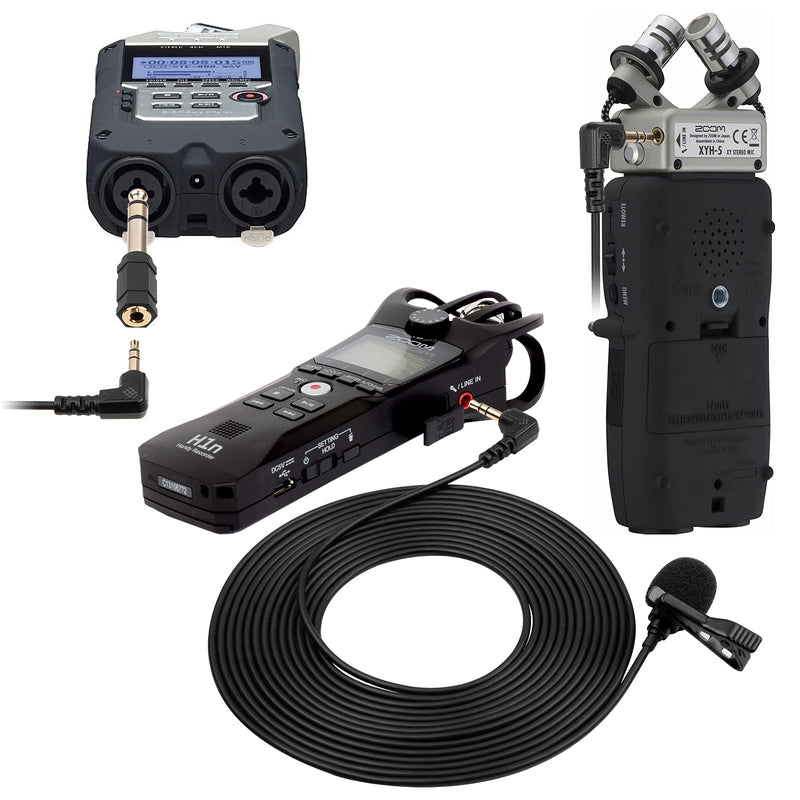H6 Microphone, Lavalier Mic Replacement for Zoom H1N H1 H2N H4N PRO H5 H6, TASCAM DR05X DR07X DR-05 Portable Recorder, 3.5mm 12ft Omnidirectional Condenser