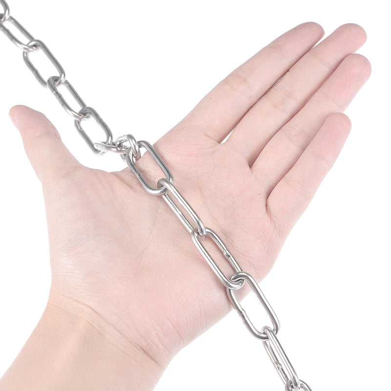 [AUSTRALIA] - uxcell Proof Coil Chain 1.2 Meter 2.95mm Thick 176Lbs Load Capacity with 2 Quick Link, Zinc Plated 304 Stainless Steel for Clothes Hanging Guardrail 