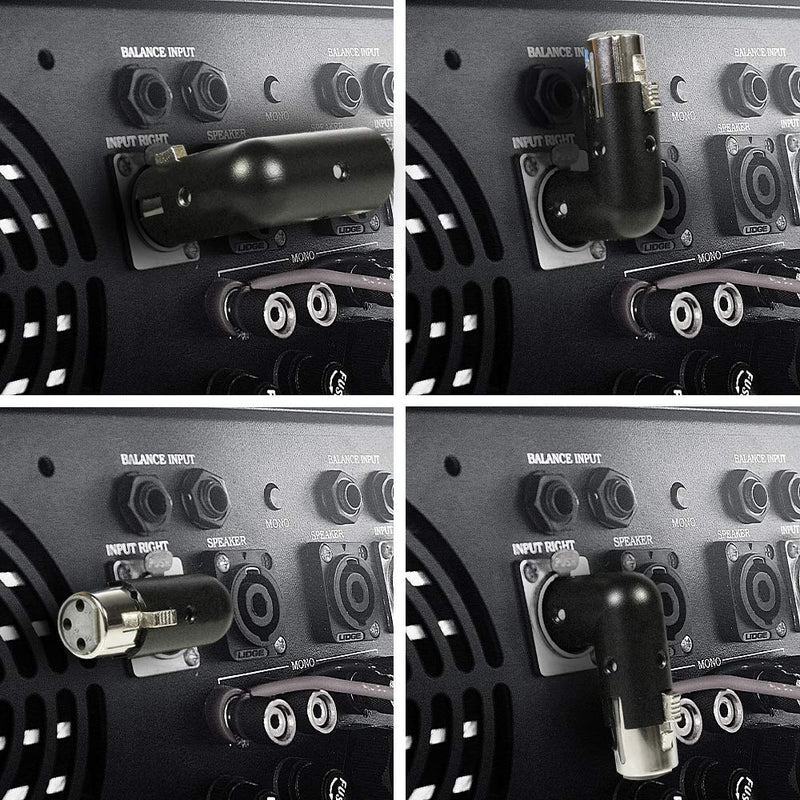 [AUSTRALIA] - 3-PIN XLR Angle Adapter | Dual Male & Female, Durable Metal 3-Pin Connector w/ 4 Adjustable Angle Positions & Tight Connection to Mixer | Save Space & Keep Mic Cables Neat On Stage, in Studio & More 