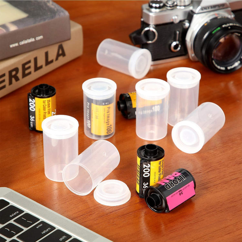 35mm Caliber Plastic Film Canisters-20pc (Clear) Clear