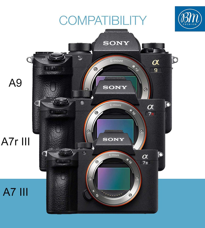 BM Premium 2 NP-FZ100 Batteries and Charger for Sony Alpha 1, FX3, a7C, a7S III, a6600, a7R IV, A7RIII, A7R3, a7 III, Alpha 9, Sony A9, Alpha a9 II, Alpha 9R, A9R, Alpha 9S Cameras