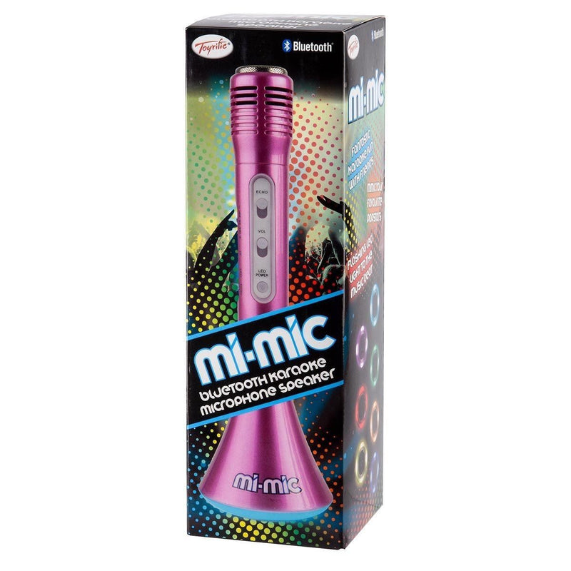 Mi-Mic TY5899PK Kids Karaoke Microphone Speaker with Wireless Bluetooth and LED Lights, Pink