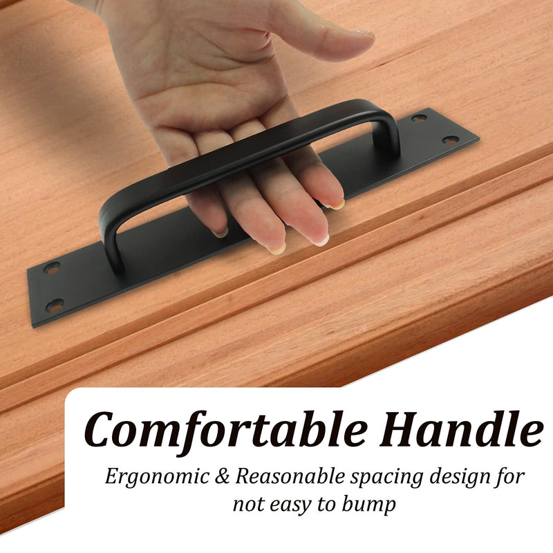 Jiozermi 2 Pack Sliding Barn Door Handle, 7.9 Inch Gate Door Handle, Aluminium Alloy Door Pull Handle for Sliding Barn Door Gate Cabinet Closet Drawer Garage Shed, Black