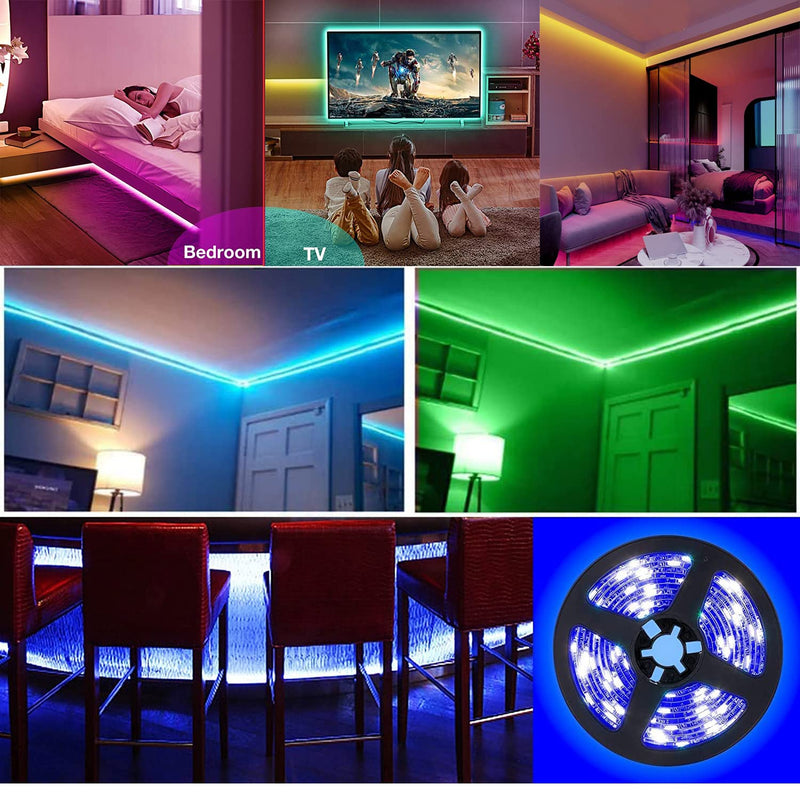 [AUSTRALIA] - Battery Powered Led Strip Lights, 5050 6M/20FT, Flexible Color Changing RGB LED Light Strip, 180 LEDs 5V Battery-Powered with Controller 