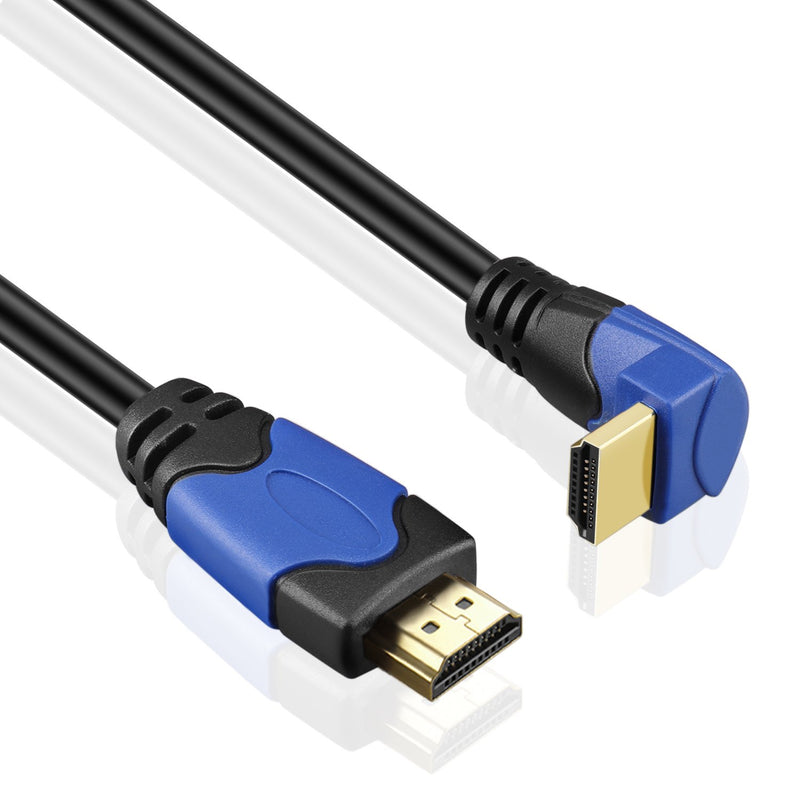 [AUSTRALIA] - TNP 4K HDMI Cable Right Angle 90 Degree (3FT) High Speed 18GBPs HDMI Wire Cord Support 4K 60Hz HDR 2K 2160p 1440p 1080p 3D ARC/eARC Ethernet for Video Gaming Xbox One PS4 & 4K Apple TV HDTV Projector 3 Feet 