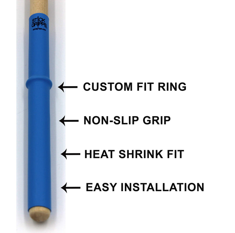 Stick Grips Drumstick Grips, Anti Slip Drumstick Wrap for Drumming, Adjustable Stick Rings Personalized Fit (Blue) Blue