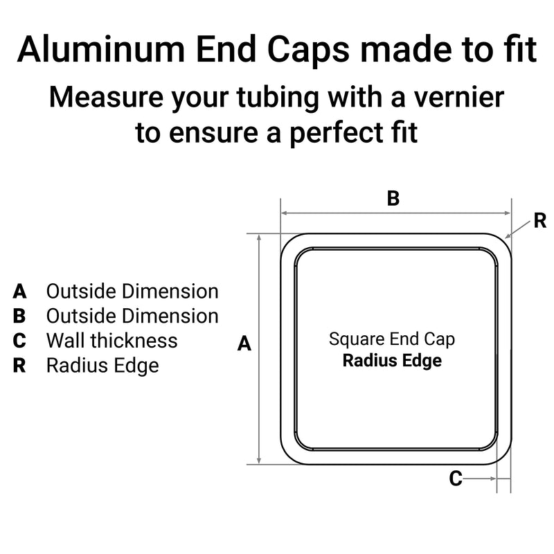 Nelsons CNC 10 Pack 1.25x1.25 Inch Aluminum Square End Caps for Square Tubing - Premium Quality Easy Install Plug Metal Fence Posts, Metal Pipe, Aluminum Tubes, Hand Rail Ends, Metal Railing 1.25 x 1.25 x 0.125"