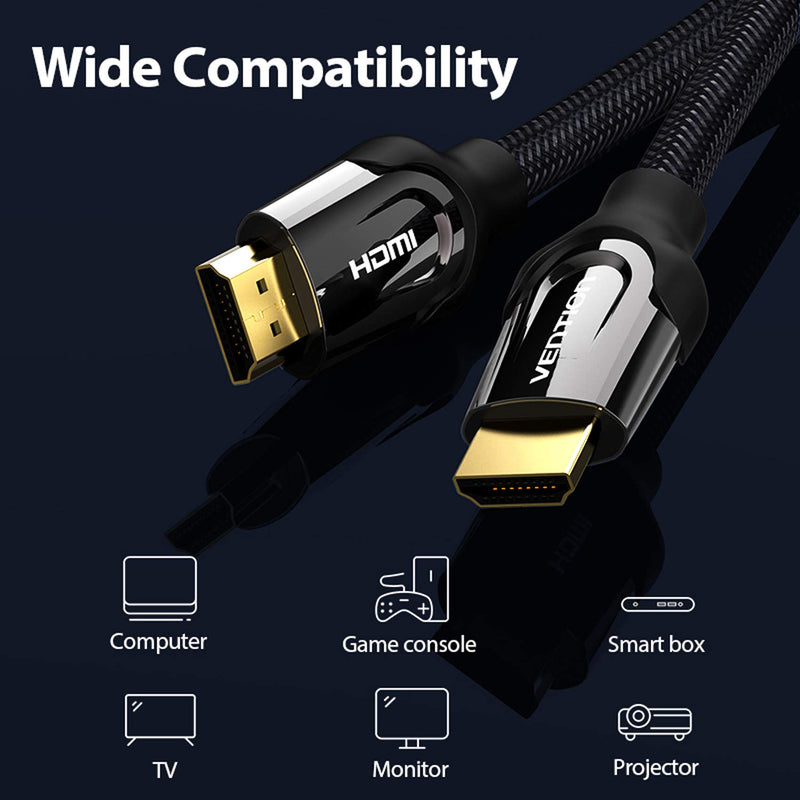 HDMI Cable 5FT,VENTION High Speed 4K HDMI Cable 2.0 Nylon Braided Cord Male to Male,Support Video 4K HD,1080P 3D,Ethernet and Audio Return (ARC), for PS 3/4,Apple TV 5FT/1.5M