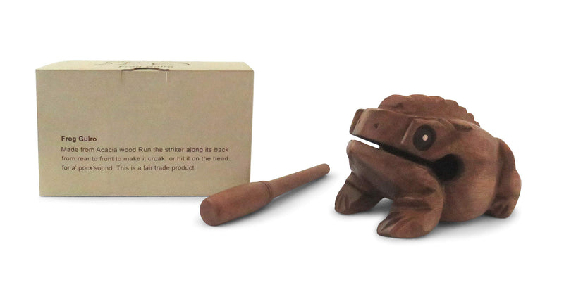 Purity Style Wooden Croaking Frog Güiro in Gift Box - Fair Trade Percussion Instrument (16cm long)