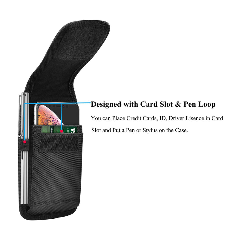 Njjex Cell Phone Holster for iPhone 12 Pro Max 11 XS XR 7 8+ Samsung Galaxy S21 Ultra S20 Plus S10 S9 Note 20 10+ A01 A11 A21 A51 A71 A02S A12 A32 A42 A52 Belt Clip Holster Phone Pouch Carrying Holder Black