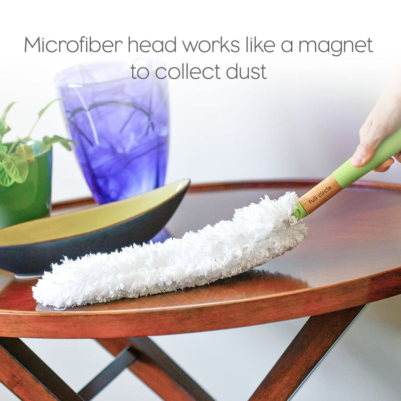 Full Circle - FC14603W Dust Whisperer Washable Microfiber Duster with Replaceable Head, White