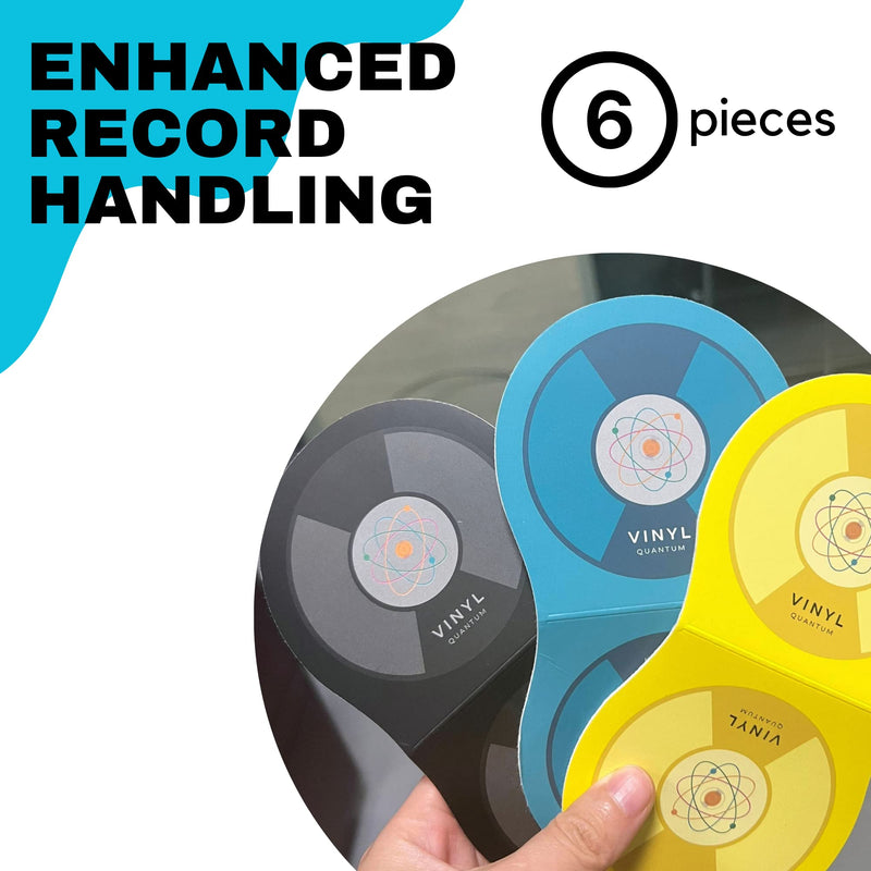 Vinyl Quantum 6 Pieces Anti Static Record Miiten & Handler - Record Player Accesories with Soft Microfiber Material, Protect Against Scratch & Dirt.