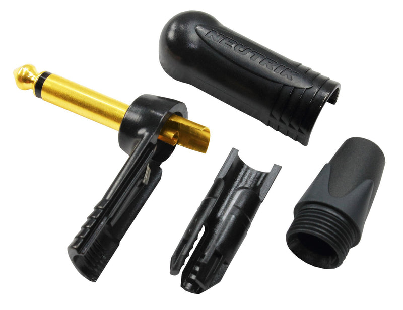 2 Meter - Gotham GAC-1 Ultra Pro - Premium, Low-Capacitance (21 pf/Ft) Guitar Bass Instrument Cable - with Straight to Angled 6.35mm Neutrik Gold Plated TS Connectors