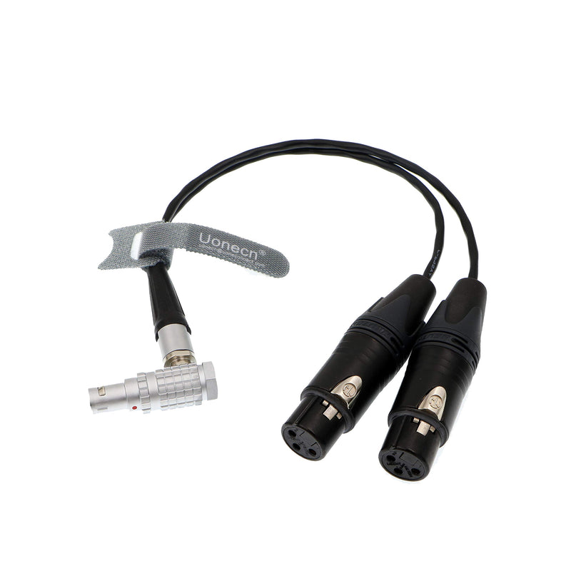 [AUSTRALIA] - Uonecn 10 Pin to Dual XLR 3 Pin Female Plug Breakout Cable for Atomos Audio Splitter Cable for Shogun Monitor Recorder 30cm Right Angle 10 Pin to 2*XLR 