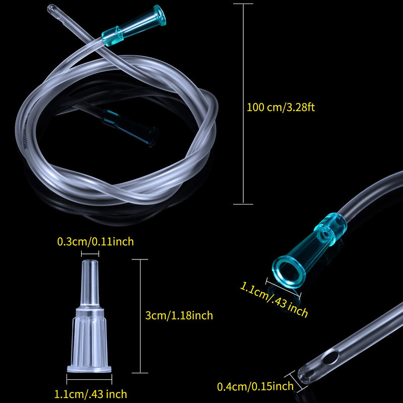 BBTO 2 Pieces Large Plastic Syringe with Tube 2 Pieces 40 Inch Handy Plastic Tubing and 2 Pieces Connections for Scientific Lab, Glue Dispensing, Watering, Refilling, Feeding and Measuring (500 ML) 500 ML