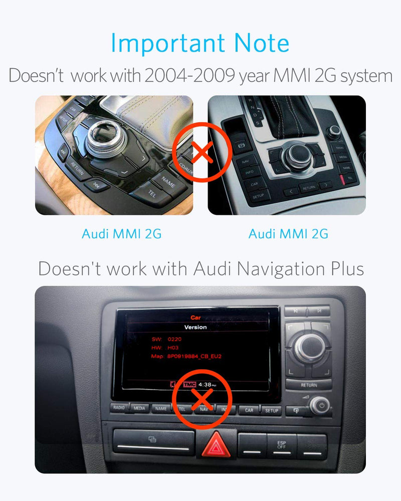 Airdual Bluetooth Adapter Compatible for Car Music Interface- Audi MMI AMI, Mercedes Media Interface, VW MDI 2010-2020 year Audi MMI 3G/Audi Symphony/Concert/VW