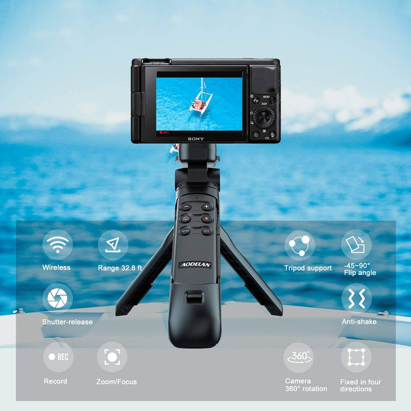 AODELAN Wireless Shooting Grip Tripod with Remote Control for Vlogging, for Sony ZV-1, a6100, a6400, a6600, a7 III, a7R III, a7R IV, a9, a9 II, Replace Sony GP-VPT2BT