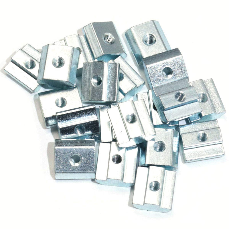 PZRT 1720 Series Aluminum Profile Connector Set 20pcs 20 x 20 x 17mm Corner Bracket, 40pcs T Nuts and 40pcs Hex Screw Bolt for 20S Aluminum Extrusion Profile