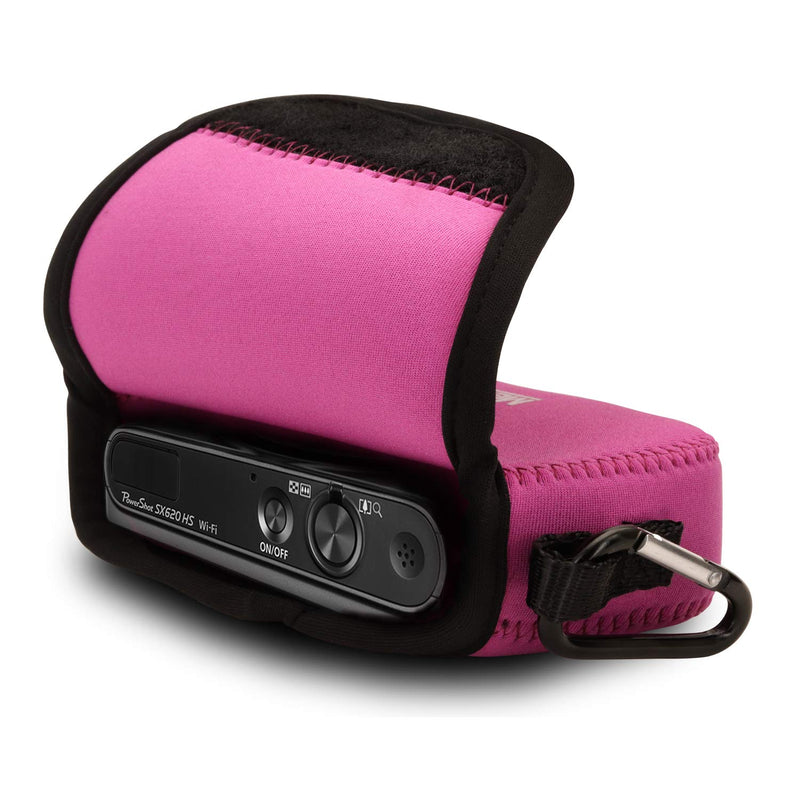 Megagear Canon PowerShot SX620 HS Ultra Light Neoprene Camera Case, with Carabiner - Hot Pink - MG817