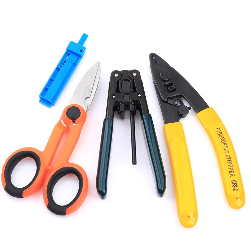 FTTH Fiber Optic Drop Cable Fiber Stripper CFS-2 Double Port Hole Optical Fiber Coating Fiber Kevlar Scissors with stripping guide bar