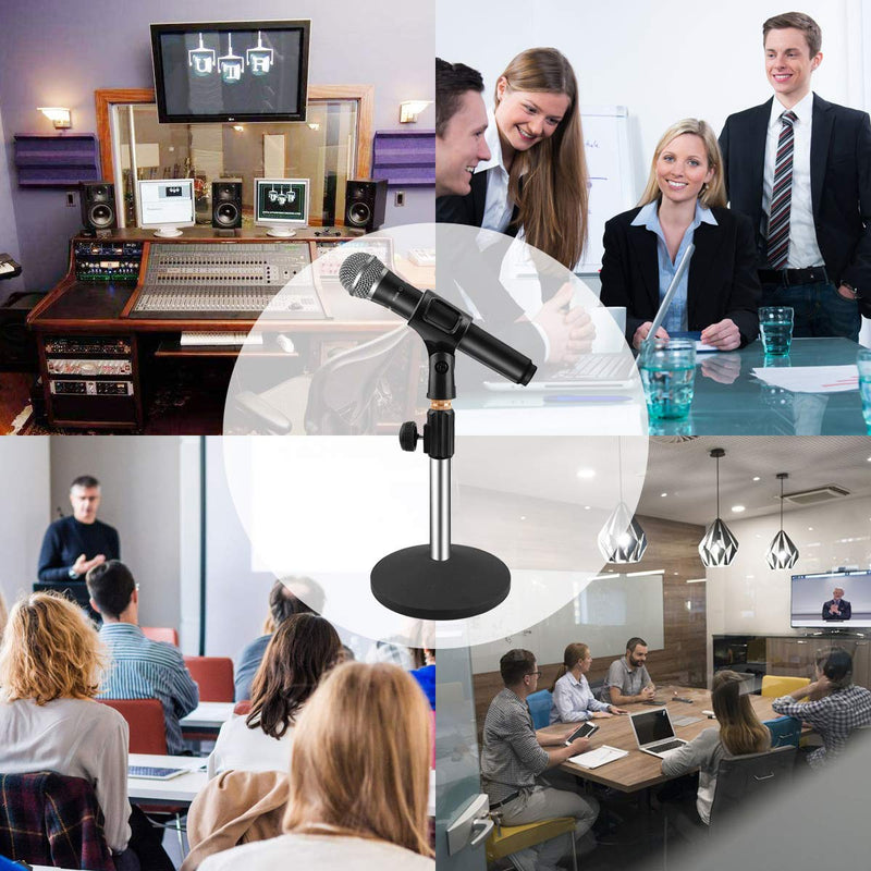 [AUSTRALIA] - Eison Microphone Stand Desk Mic Stand Desktop Microphone Stand Adjustable Tabletop Microphone Stand with Gooseneck Mic Clip 5/8" Male to 3/8" Female Screw for Blue Yeti Snowball Christmas gift 